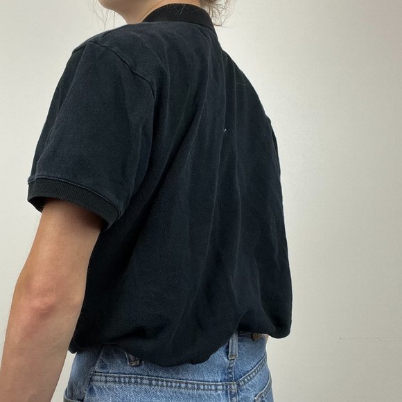 Black Polo - 90s Punk - Women’s M - Picture 2 of 6